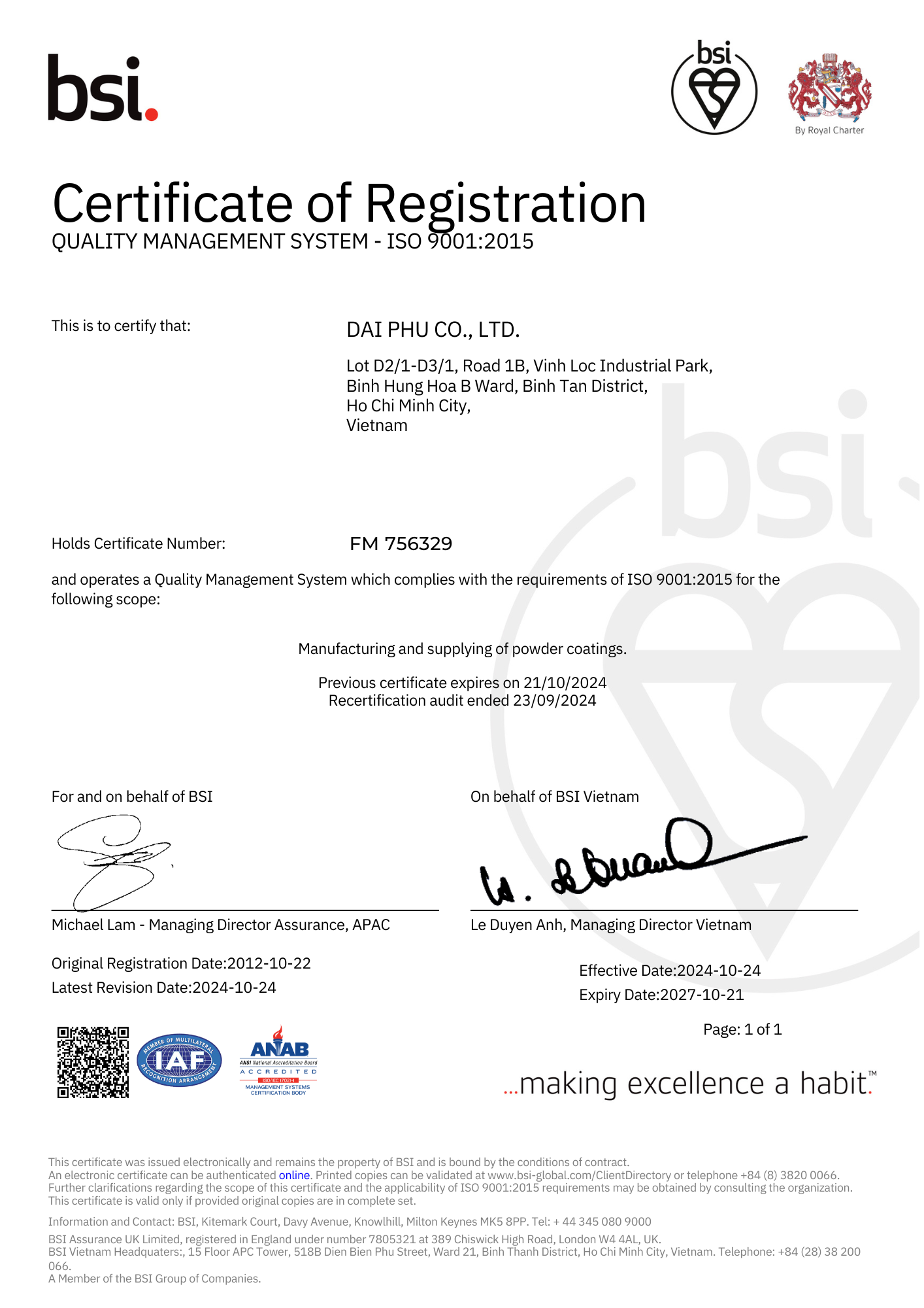 Chứng nhận ISO